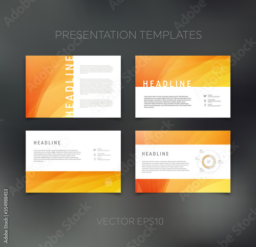 Vector presentation template, page layout, brochure, booklet, leaflet, flyer design set