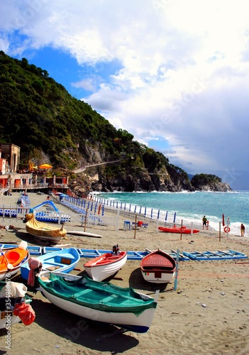 Fishing boats in Monterosso, Italy