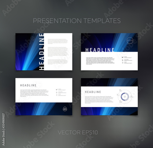 Vector presentation template, page layout, brochure, booklet, leaflet, flyer design set