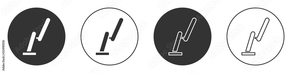 Black Windscreen wiper icon isolated on white background. Circle button. Vector Illustration Black Windscreen wiper icon isolated on white background. Circle button. Vector Illustration