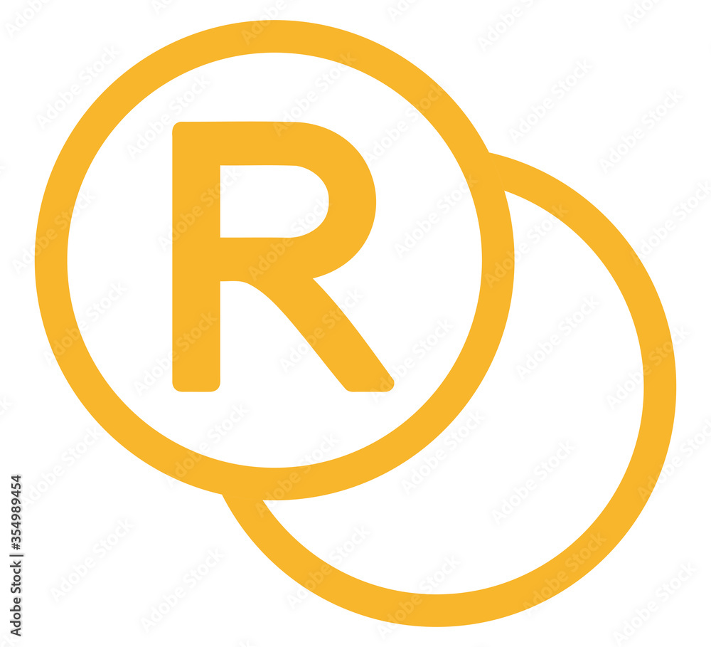 The South African Rand currency symbol The South African Rand currency symbol
