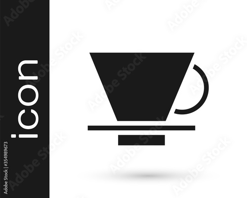 Grey V60 coffee maker icon isolated on white background. Vector Illustration