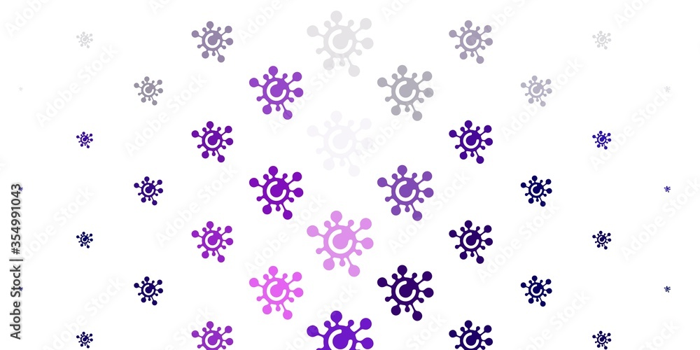 Light Purple vector background with covid-19 symbols. Light Purple vector background with covid-19 symbols.