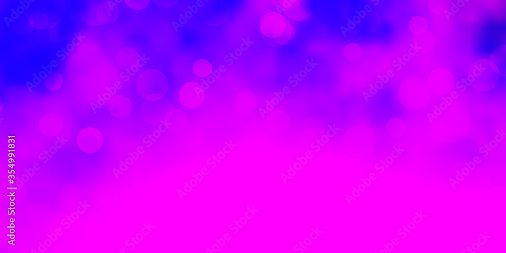 Light Purple, Pink vector backdrop with dots. Abstract decorative design in gradient style with bubbles. New template for a brand book. Light Purple, Pink vector backdrop with dots. Abstract decorative design in gradient style with bubbles. New template for a brand book.
