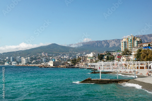 Landscape view of the mountain AI-Petri, Yalta, Crimea. Seascape