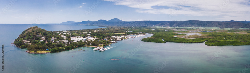 Port Douglas panoramic photo, aerial view.