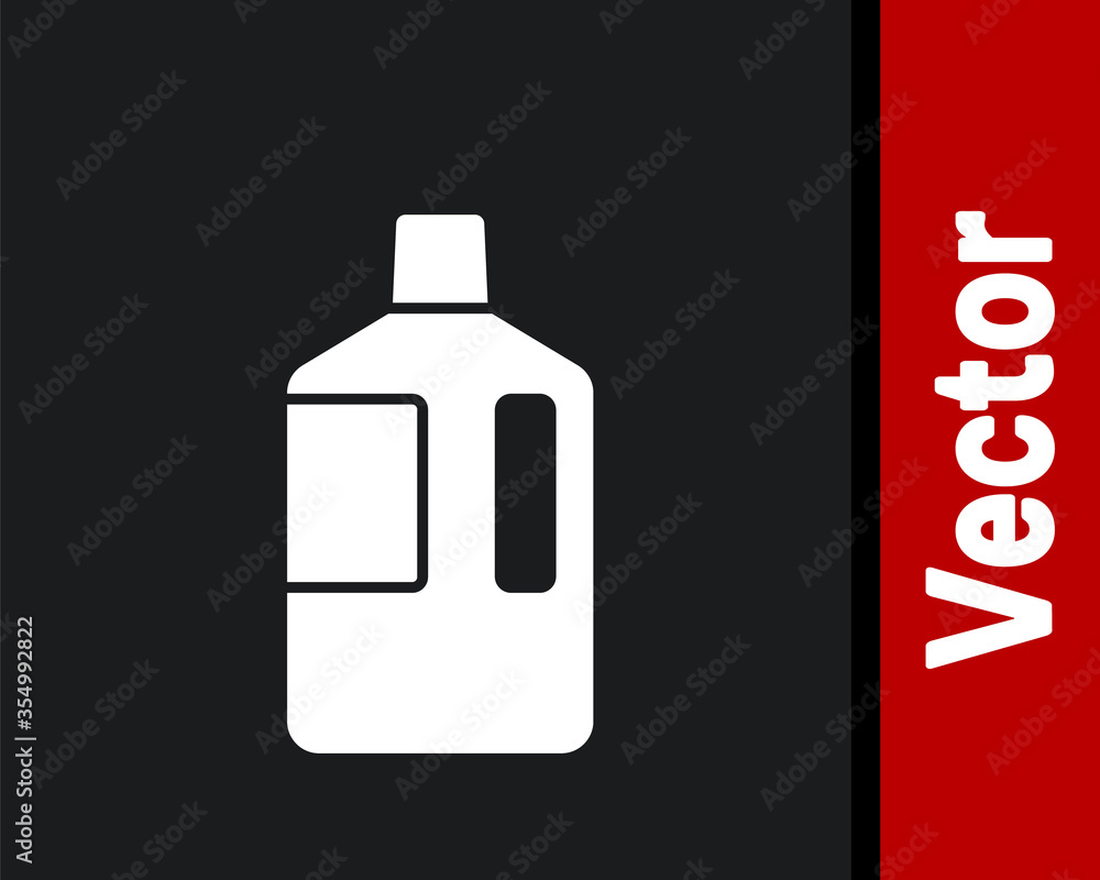 White Big bottle with clean water icon isolated on black background. Plastic container for the cooler. Vector Illustration White Big bottle with clean water icon isolated on black background. Plastic container for the cooler. Vector Illustration