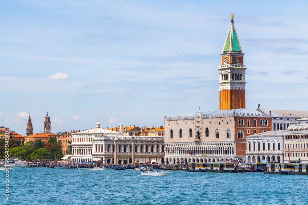 Venice - Doge's Palace and St Mark's Campanile from the water