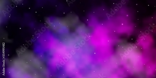 Dark Purple vector background with colorful stars. Decorative illustration with stars on abstract template. Pattern for websites, landing pages.
