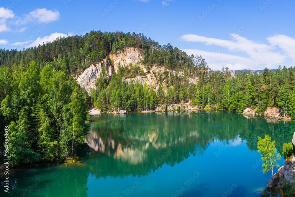 Green Lake in Adrspach Rocky City - Adršpach-Teplice Rocks