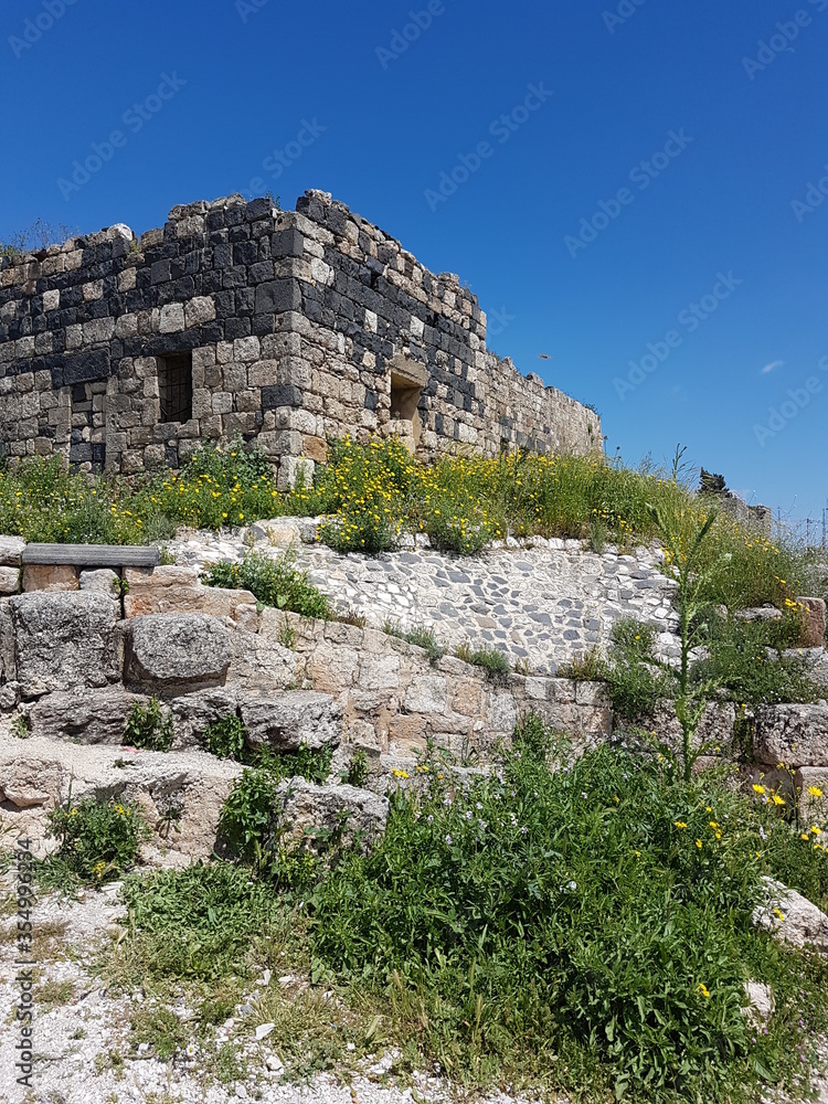 View of the landscape of the ruins of Umm Qais, Jordan