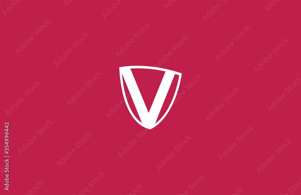 Shield Letter V Logo Design Shield Letter V Logo Design