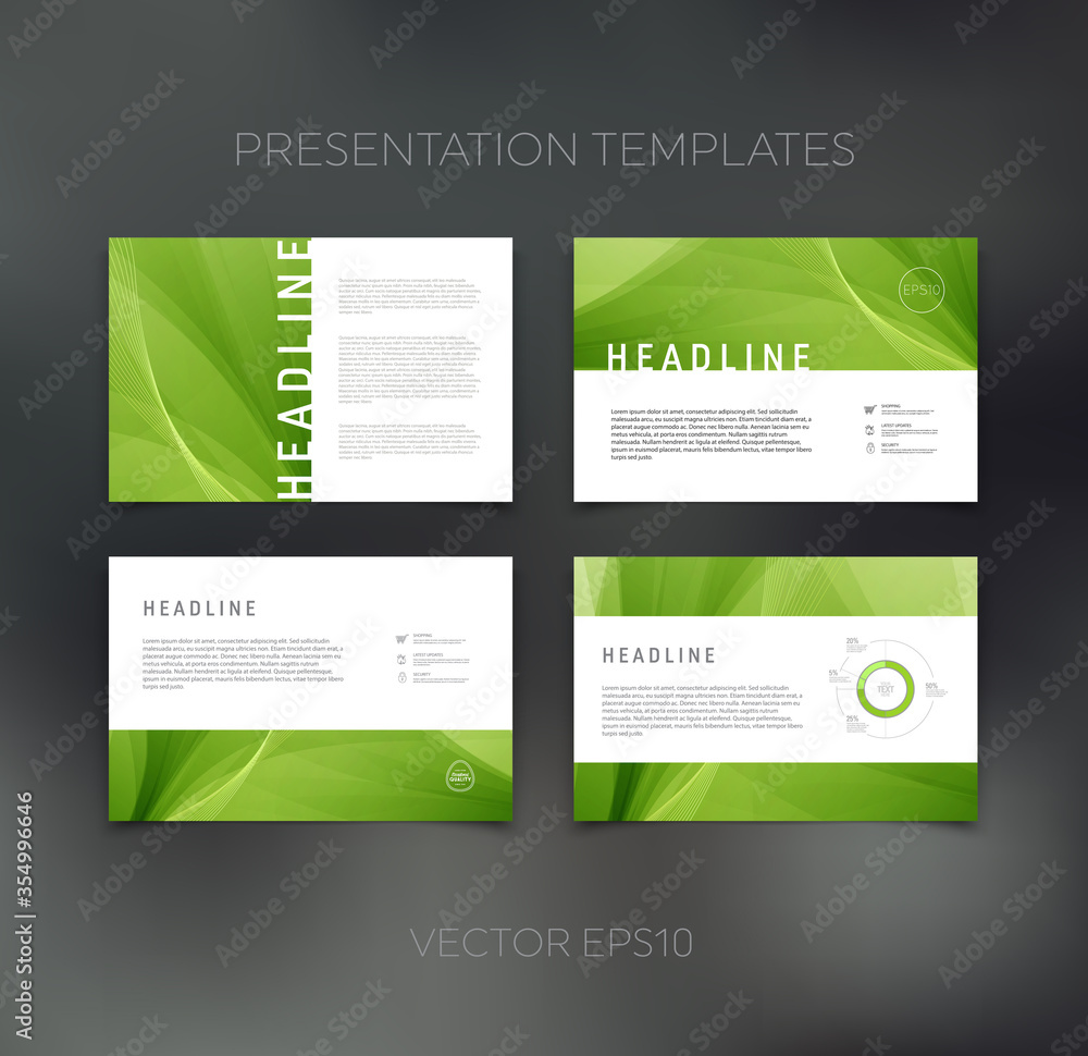 Fototapeta premium Vector presentation template, page layout, brochure, booklet, leaflet, flyer design set