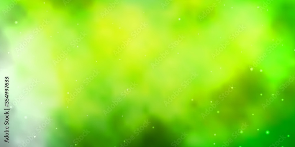 Light Green vector background with colorful stars. Shining colorful illustration with small and big stars. Pattern for websites, landing pages.
