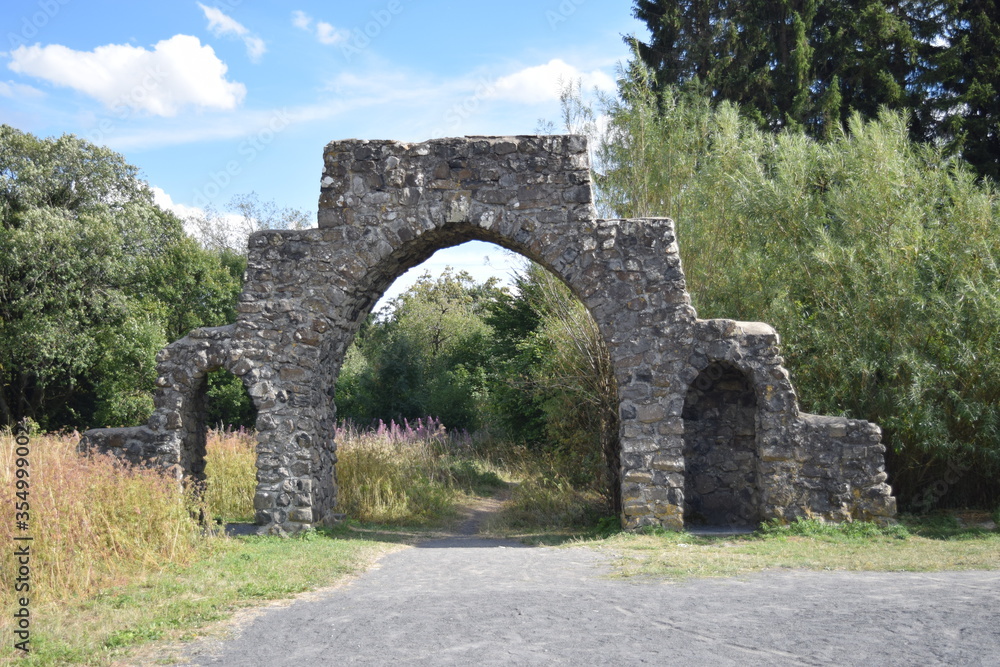 Remains of a gate next to the entrance to the Black Moor, Rhön, Germany