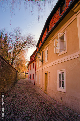Narrow street in the centre of Prague