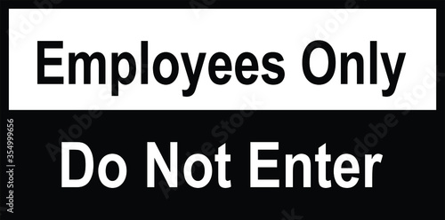 employees only beyond this point vector sign illustration
