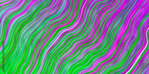 Light Pink, Green vector pattern with wry lines. Colorful illustration in abstract style with bent lines. Pattern for websites, landing pages.
