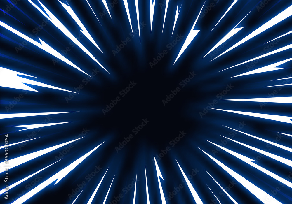 Fototapeta premium Vector Explosion Background with Shiny Thunderbolts. Abstract Glowing Energy Electric Effect