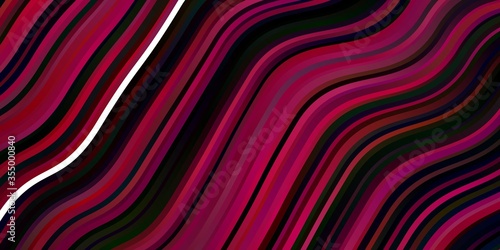 Dark Pink vector template with curves. Abstract gradient illustration with wry lines. Best design for your posters, banners.