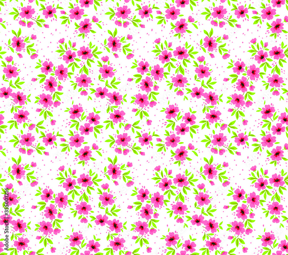 Seamless floral pattern for design. Small pink flowers. White background. Modern floral texture. The elegant the template for fashion prints. Seamless floral pattern for design. Small pink flowers. White background. Modern floral texture. The elegant the template for fashion prints.