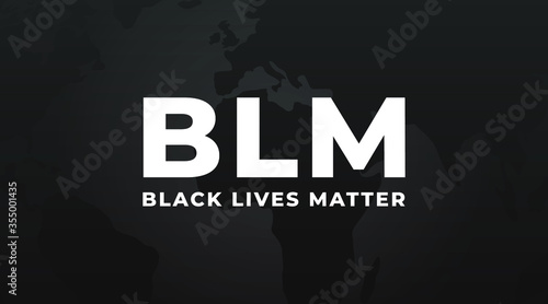 BLM Black lives matter modern minimalist banner, design concept, sign, cover with white text on a dark background. 