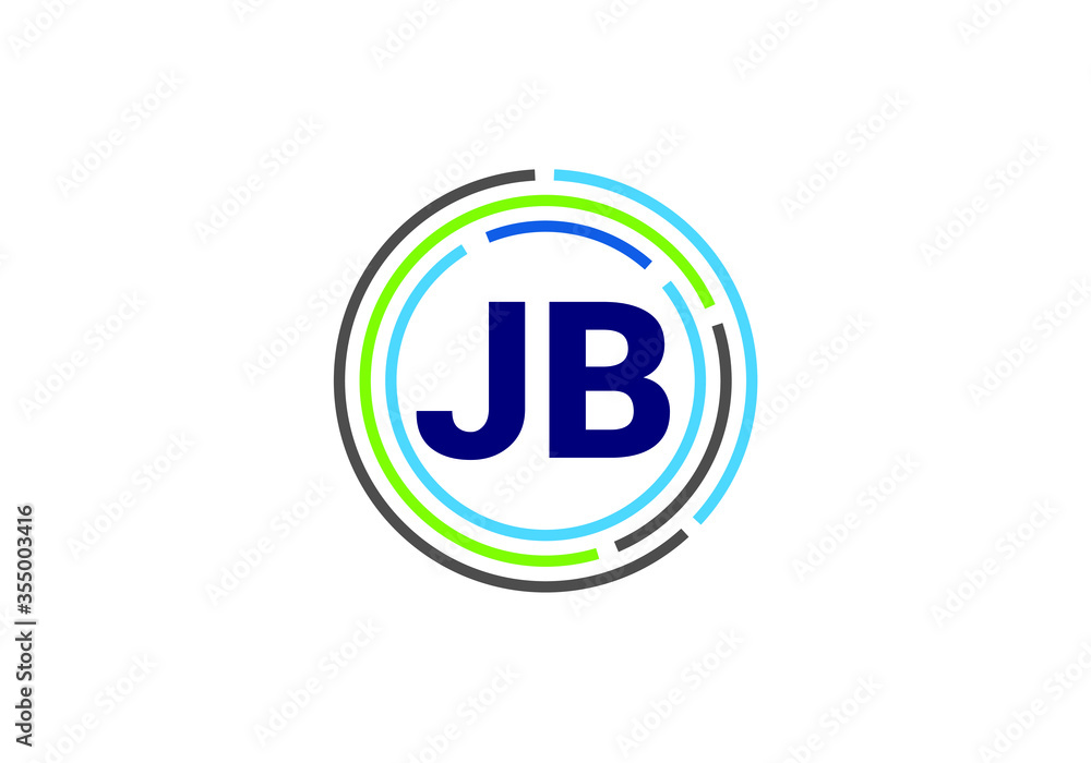 Initial Monogram Letter J B Logo Design Vector Template. JB Letter Logo Design Initial Monogram Letter J B Logo Design Vector Template. JB Letter Logo Design
