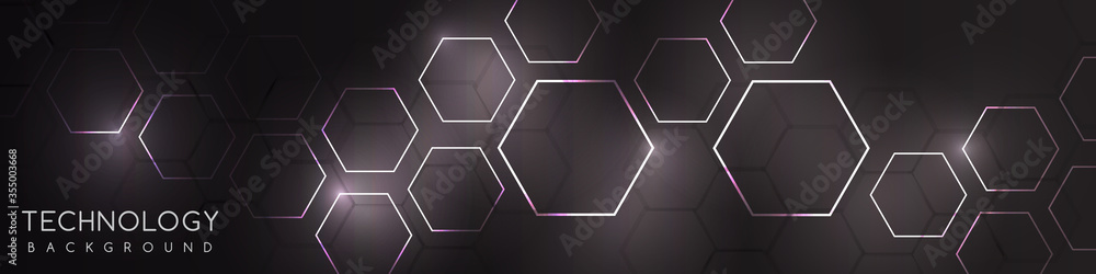Hi-tech background template. The concept of chemical engineering, genetic research, innovative technology. Hexagonal background.