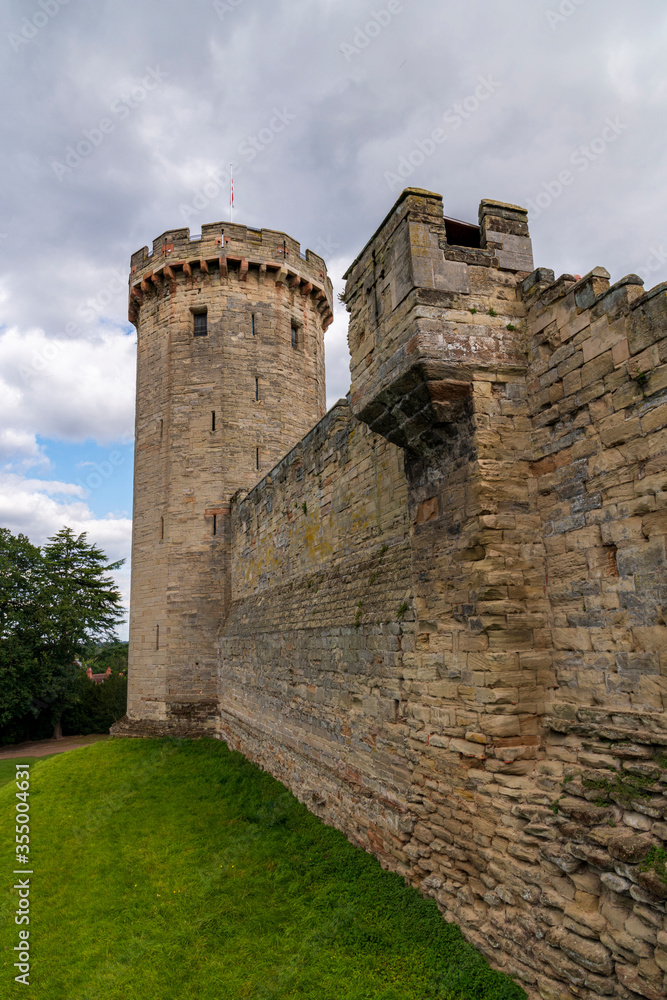 Medieval Warwick castle in Warwickshire, England, UK Medieval Warwick castle in Warwickshire, England, UK