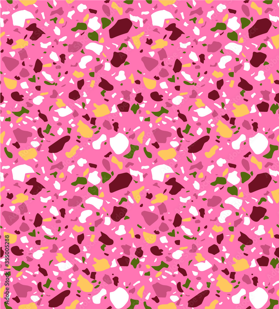 Terrazzo seamless pattern. Vector background in light coral and pink colors. Terrazzo seamless pattern. Vector background in light coral and pink colors.