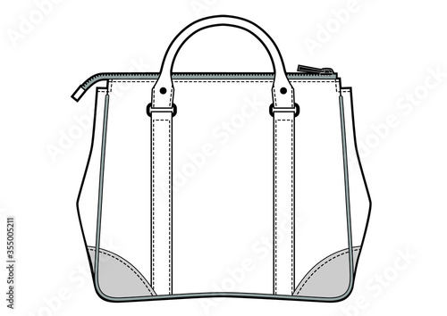 Vector illustration of women's classic leather bag.