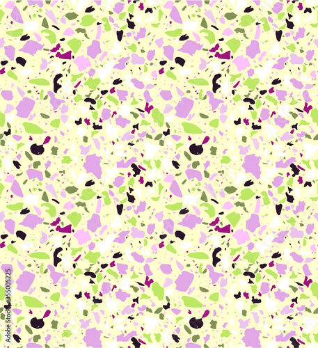 Terrazzo seamless pattern. Vector background in light colors. 