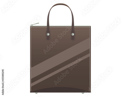 Vector illustration of women's glossy leather bag.