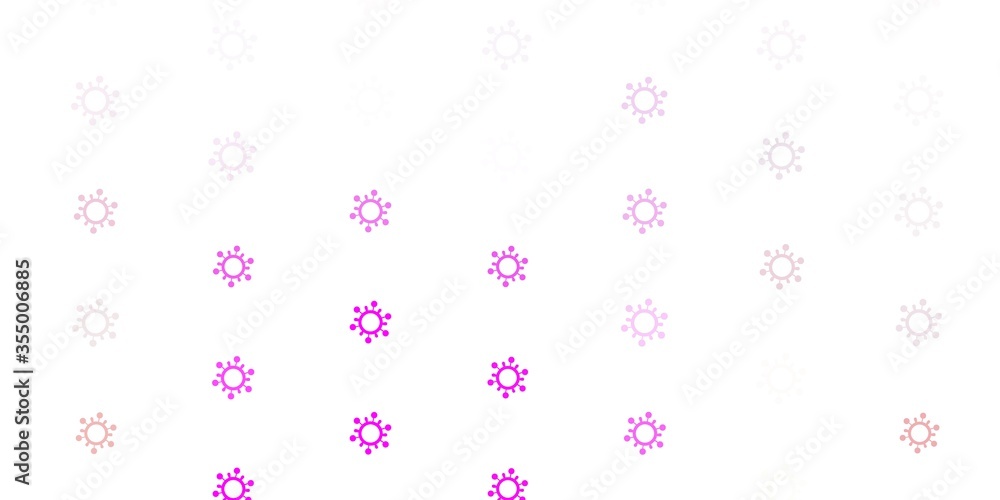 Light Pink, Green vector background with covid-19 symbols. Light Pink, Green vector background with covid-19 symbols.