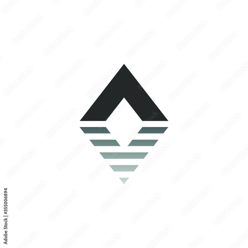 Triangle / letter A stripes logo symbol icon design vector template Triangle / letter A stripes logo symbol icon design vector template