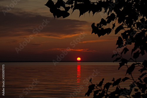sunset on the Kiev Sea, Ukraine, Kyiv,  Dnieper