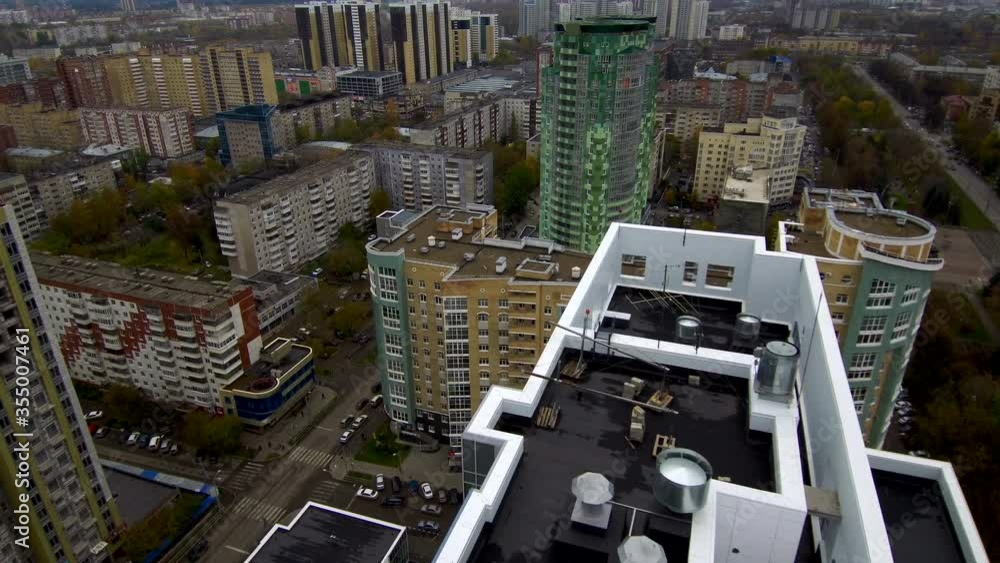 Aerial shot.The roof and Ventilation system for high-rise buildings. Aerial shot.The roof and Ventilation system for high-rise buildings.