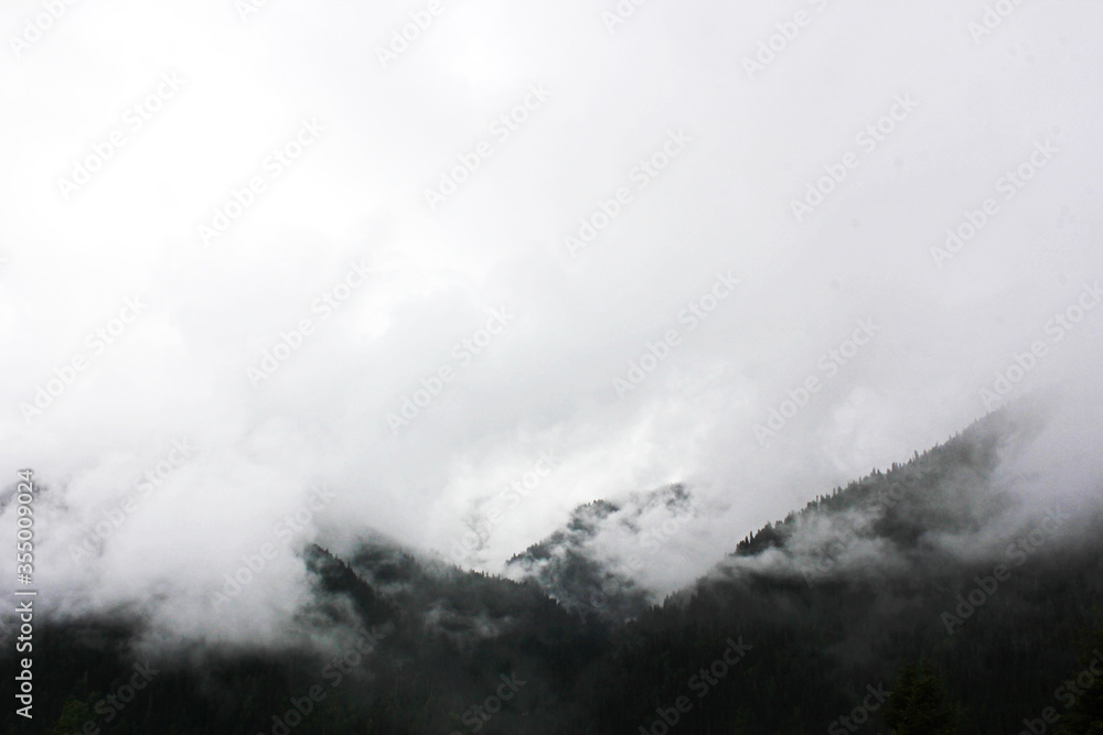 Fototapeta premium Mountain cloudscape and landscape in Georgia