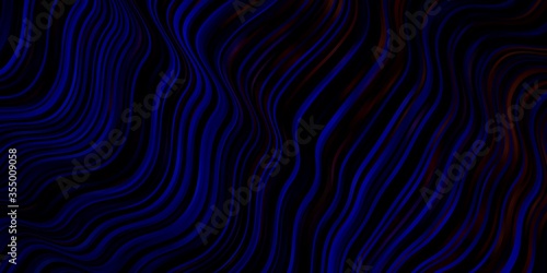 Dark Blue  Red vector background with curved lines. Bright illustration with gradient circular arcs. Pattern for ads  commercials.