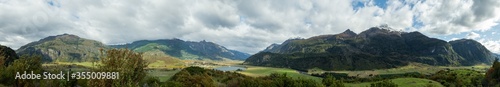 From this natural viewpoint you can see the scenery close to Villa Manihuales. Villa Manihuales is a small town located at the Carretera Austral in Chile close to Port Aysen City.