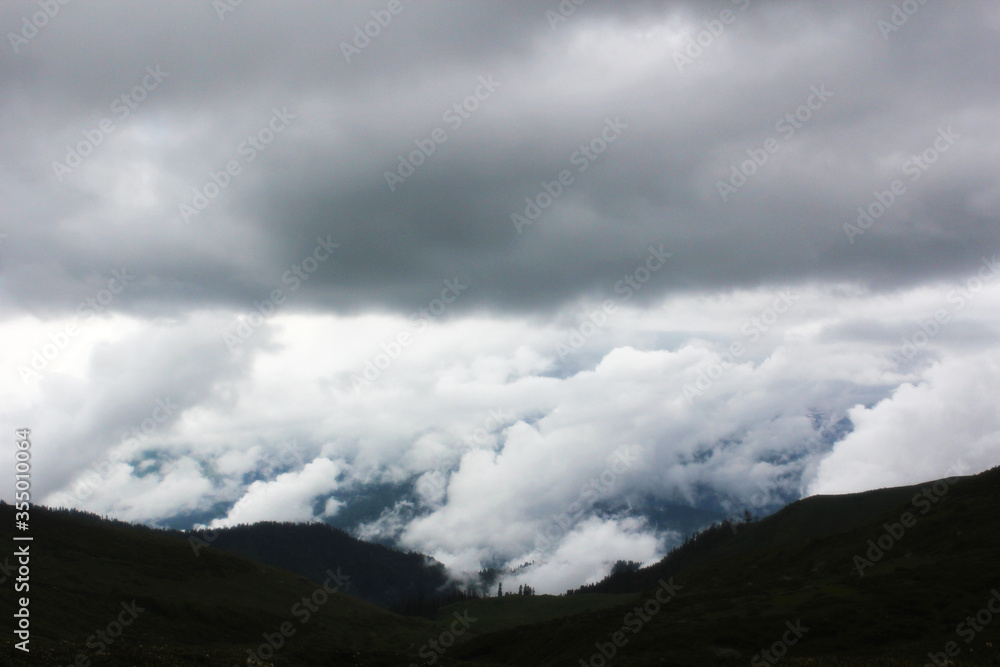 Mountain cloudscape and landscape in Georgia