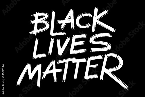 African American's rights protest banner Black lives matter, grunge style lettering on the black background, ready to print template. Vector illustration.