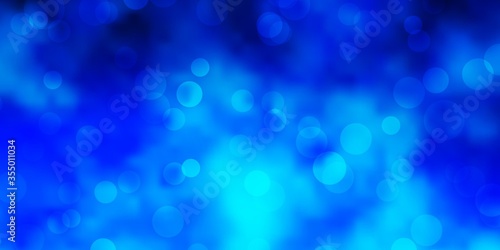 Light BLUE vector texture with disks. Colorful illustration with gradient dots in nature style. Pattern for booklets, leaflets.