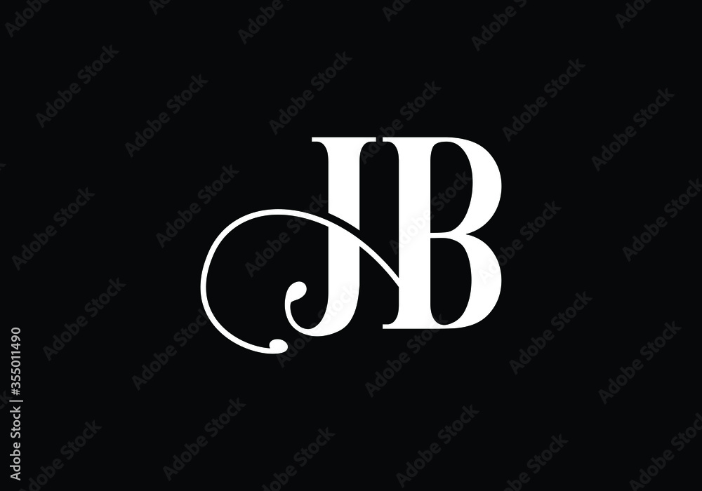 Initial Monogram Letter J B Logo Design Vector Template. JB Letter Logo Design Initial Monogram Letter J B Logo Design Vector Template. JB Letter Logo Design