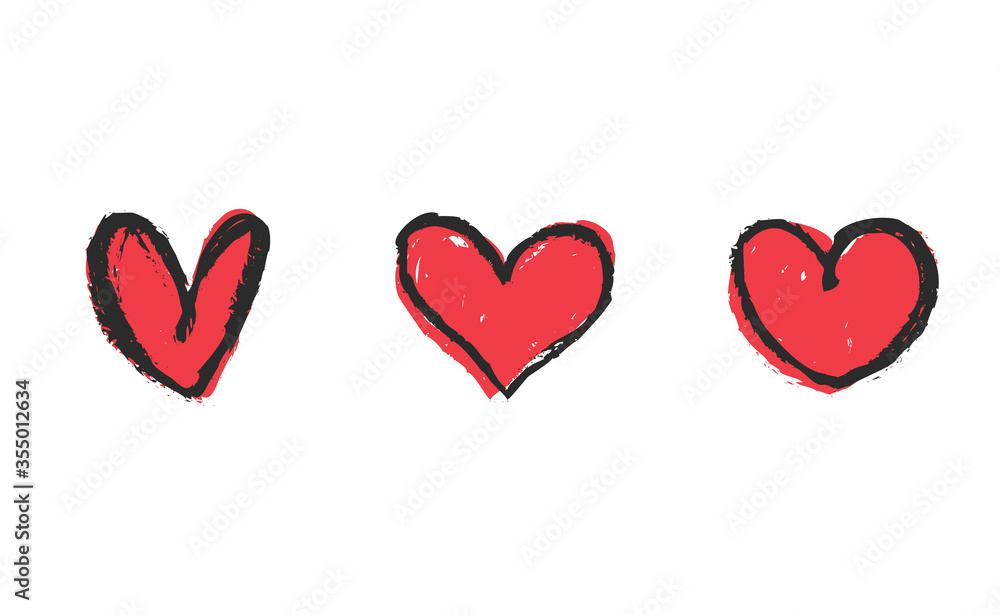 Heart doodles set. Collection of hand drawn illustrated hearts. Heart doodles set. Collection of hand drawn illustrated hearts.