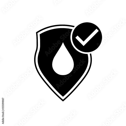 Waterproofing glyph icon. Water resistance icon isolated on white background