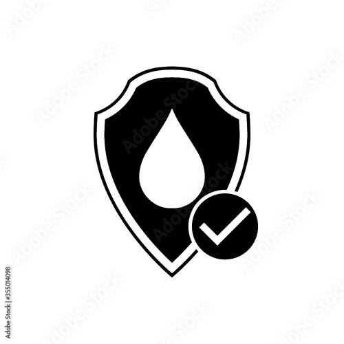 Waterproofing glyph icon. Water resistance icon isolated on white background