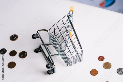 shopping basket, supermarket trolley photo