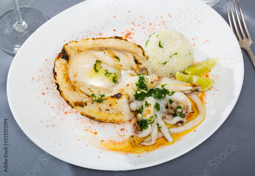 Plate of baked Cuttlefish