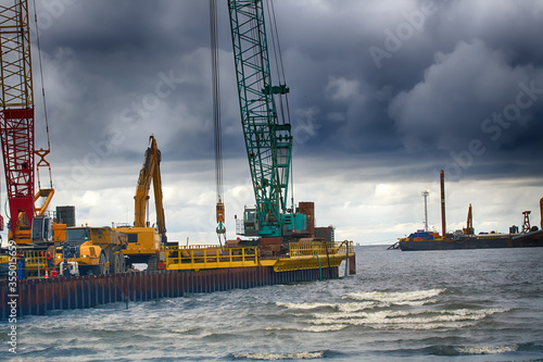 gas pipeline on bottom of Baltic sea Nord stream-2 photo